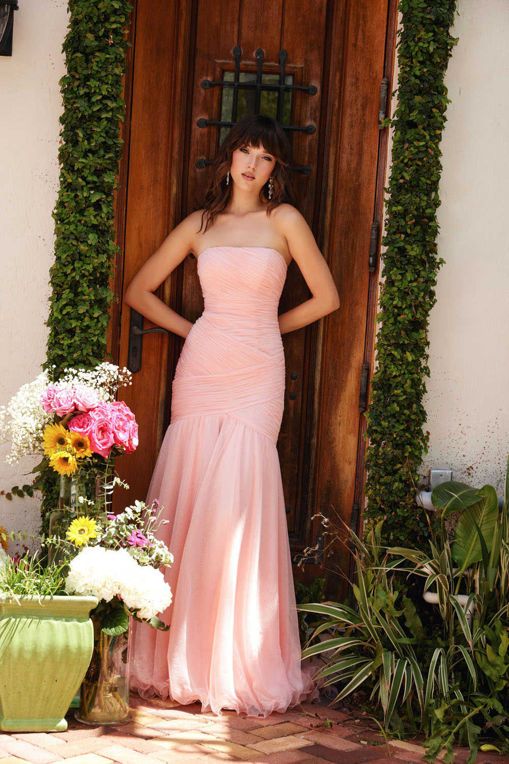 Ava Presley 40073 prom dress images. Ava Presley 40073 is available in these colors: Periwinkle,Light Pink.