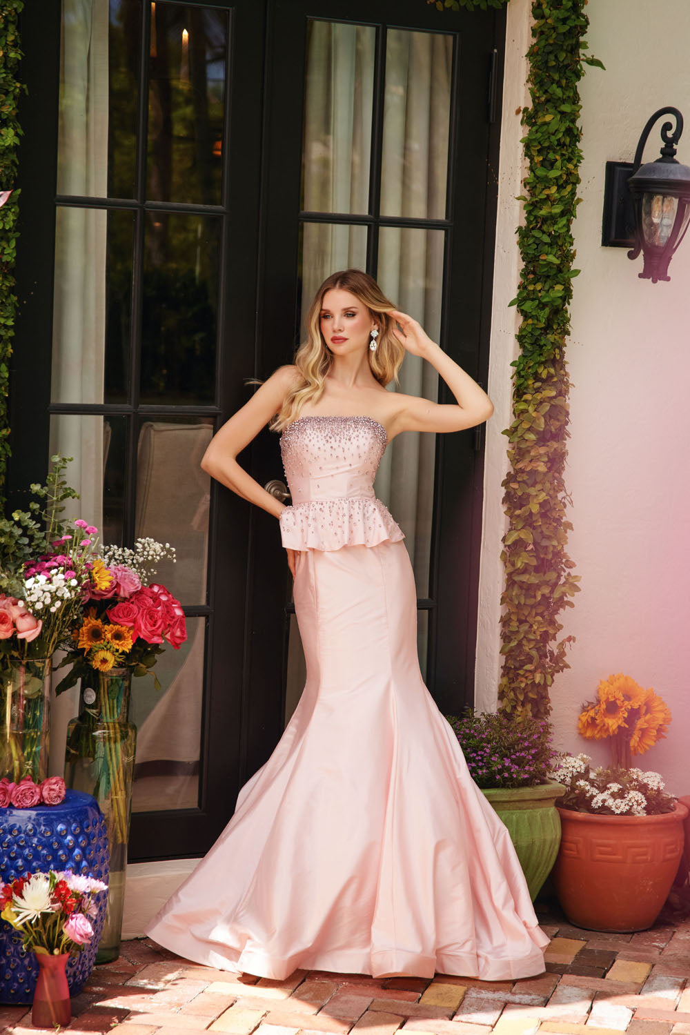 Ava Presley 40092 prom dress images. Ava Presley 40092 is available in these colors: Blush,Red.