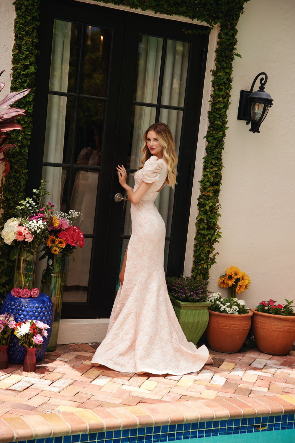Ava Presley 40100 prom dress images. Ava Presley 40100 is available in these colors: Blush,Ivory,Soft Yellow,Light Blue.