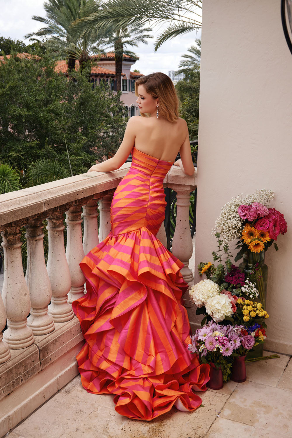 Ava Presley 40119 prom dress images. Ava Presley 40119 is available in these colors: White Light Blue,Orange Pink.