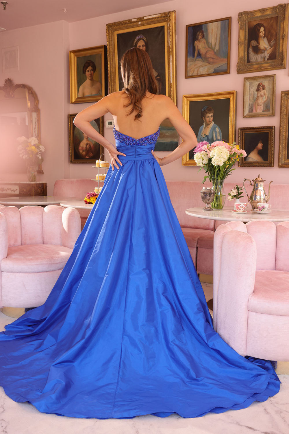 Ava Presley 40523 prom dress images. Ava Presley 40523 is available in these colors: Royal,Red,White Light Blue,Bubblegum Light Pink.