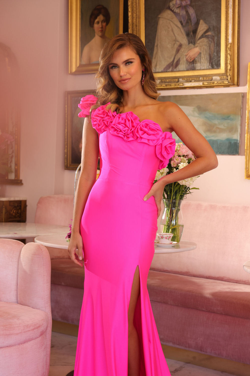 Ava Presley 47004 prom dress images. Ava Presley 47004 is available in these colors: Black,Fuchsia,Red.