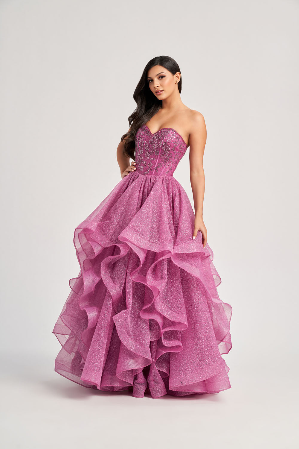 Colette CL8200 prom dress images.  Colette CL8200 is available in these colors: Diamond White, Pink Lily.
