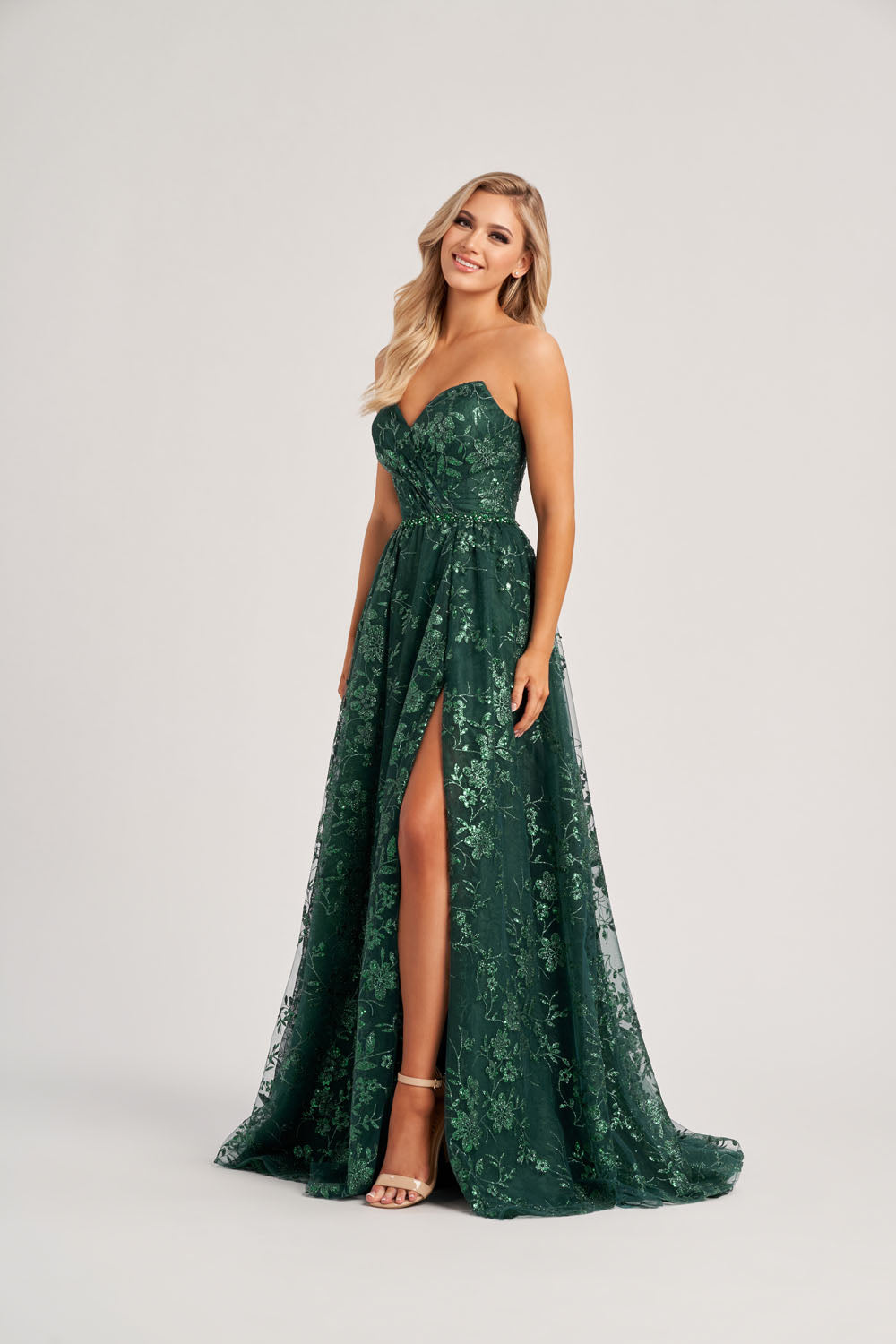 Colette CL8260 prom dress images.  Colette CL8260 is available in these colors: Evergreen, Black.