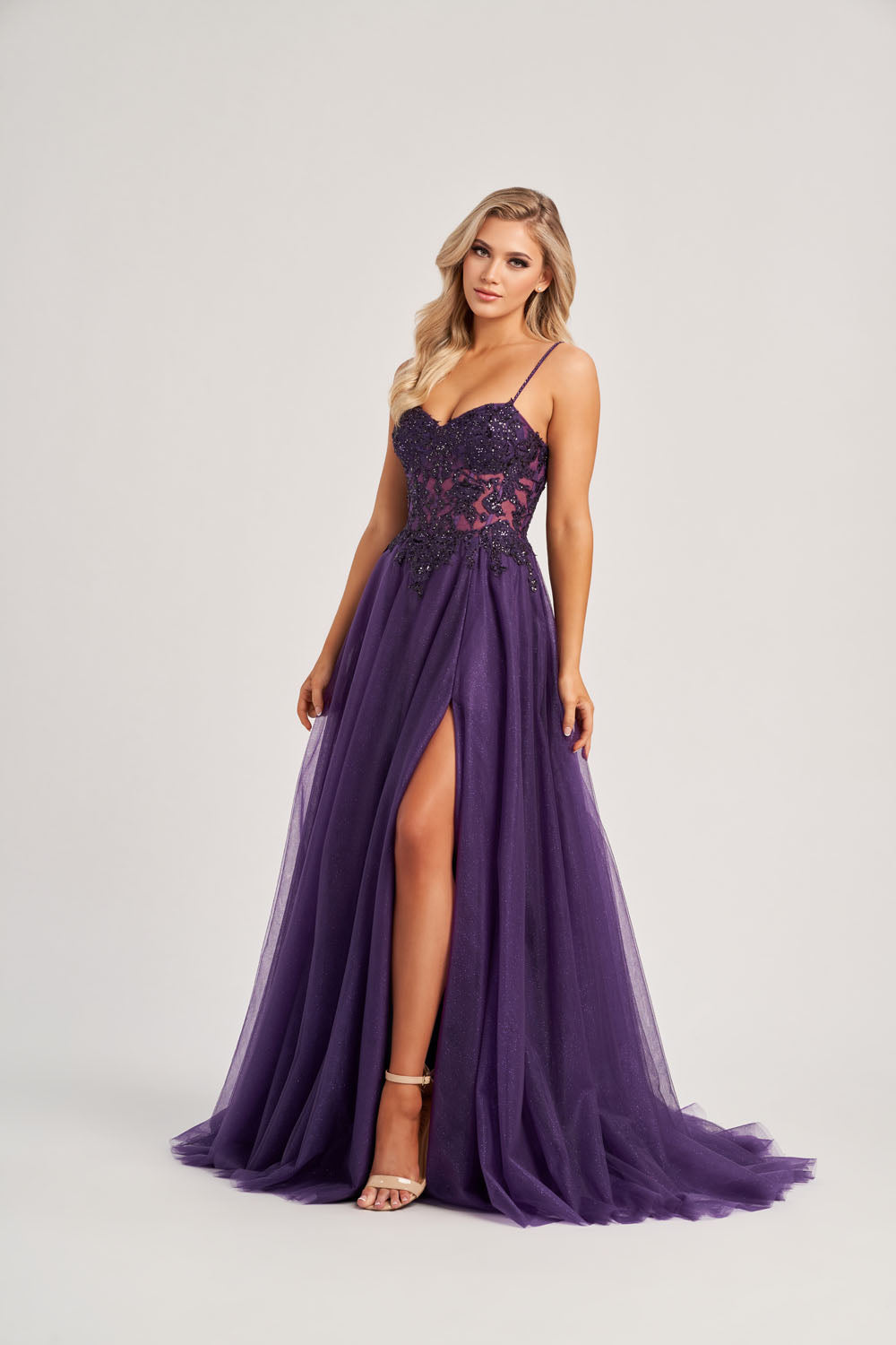 Colette CL8280 prom dress images.  Colette CL8280 is available in these colors: Burgundy, Plum.