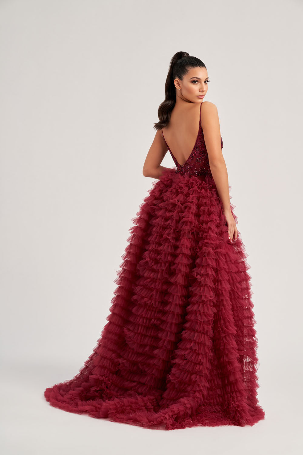 Colette CL8330 prom dress images.  Colette CL8330 is available in these colors: Black, Bordeaux.
