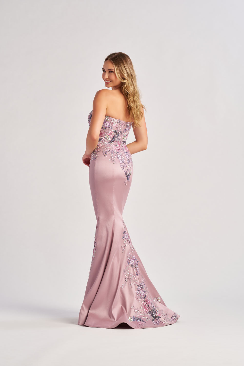 Colette CL8410 prom dress images.  Colette CL8410 is available in these colors: Dusty Lilac Multi.