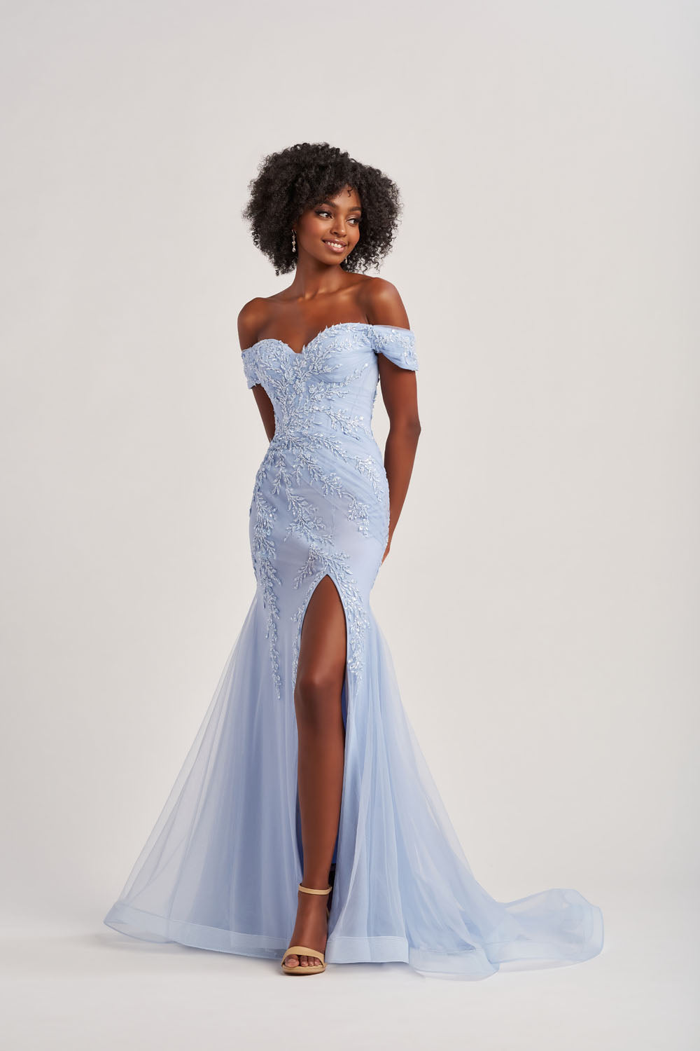 Colette CL8645 prom dress images.  Colette CL8645 is available in these colors: Lilac, Light Blue, Buttercup.