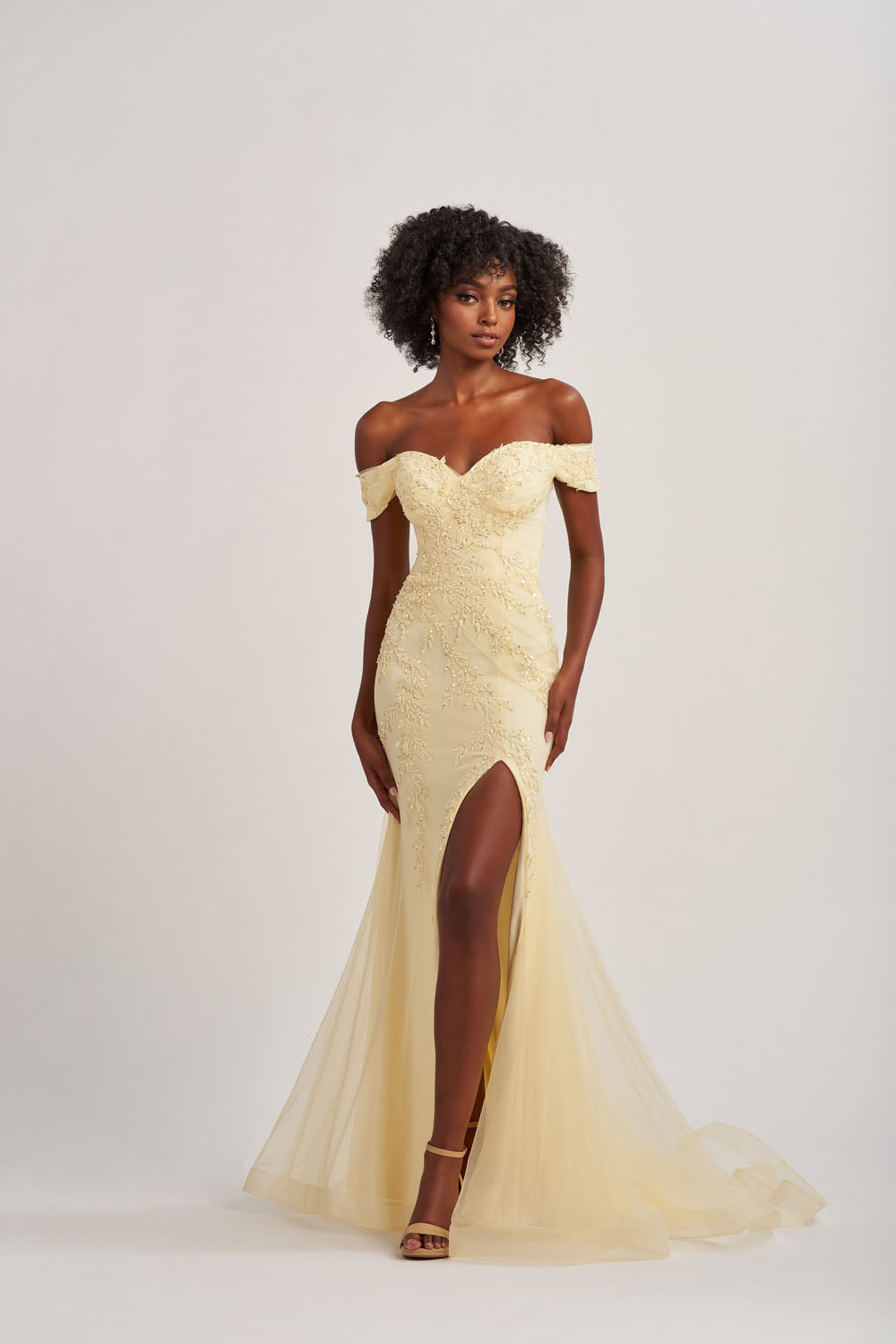 Colette CL8645 prom dress images.  Colette CL8645 is available in these colors: Lilac, Light Blue, Buttercup.