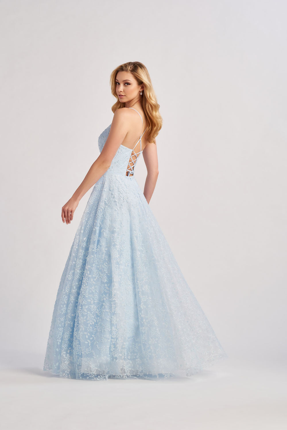 Colette CL8650 prom dress images.  Colette CL8650 is available in these colors: Ice Blue, Ice Pink.
