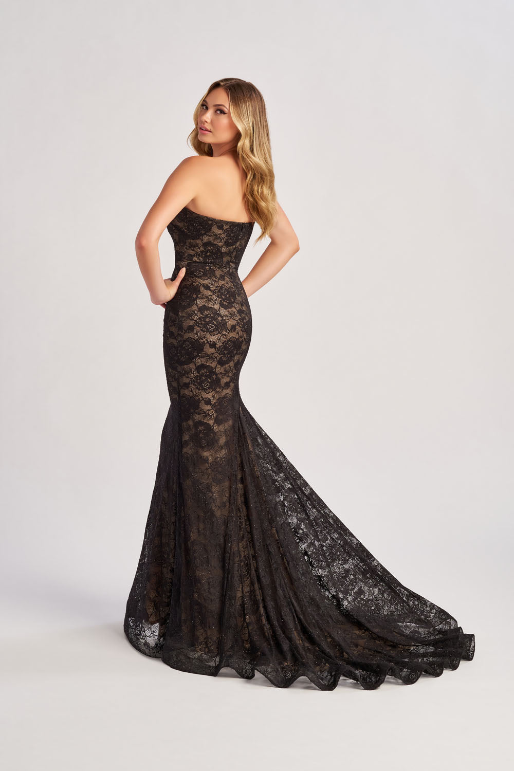 Colette CL8670 prom dress images.  Colette CL8670 is available in these colors: Black Nude, Turquoise.