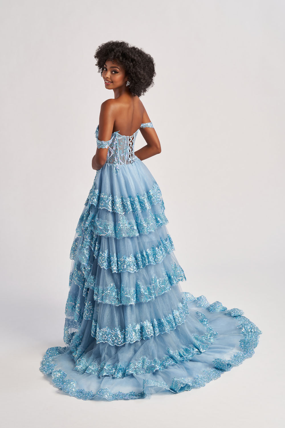 Colette CL8690 prom dress images.  Colette CL8690 is available in these colors: Pink, Blue.