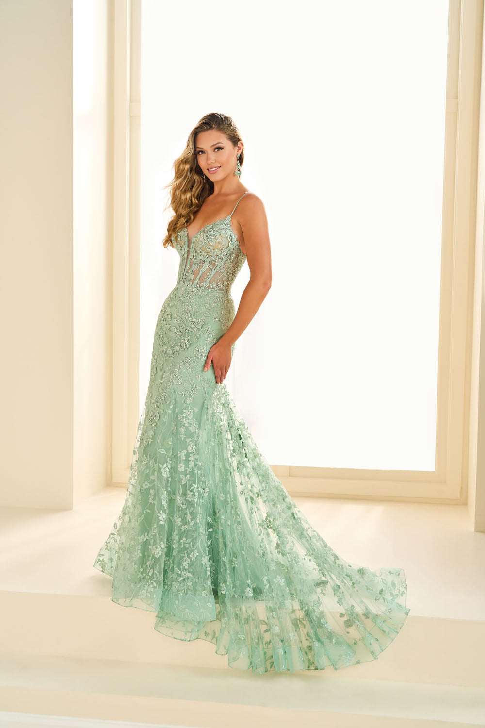 Ellie Wilde EW36008 fit and flare prom dress images. Ellie Wilde EW36008 is available in these colors: Strawberry, Royal Blue, Light Yellow, Black, Sage, Purple, Candy Pink, Light Blue, Emerald.
