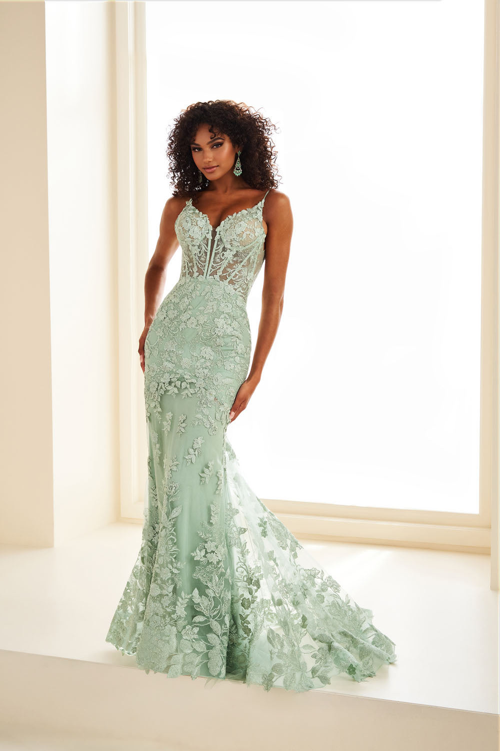 Ellie Wilde EW36014 mermaid prom dress images. Ellie Wilde EW36014 is available in these colors: Magenta, Black, Red, Yellow, Sage, Purple, Ivory.