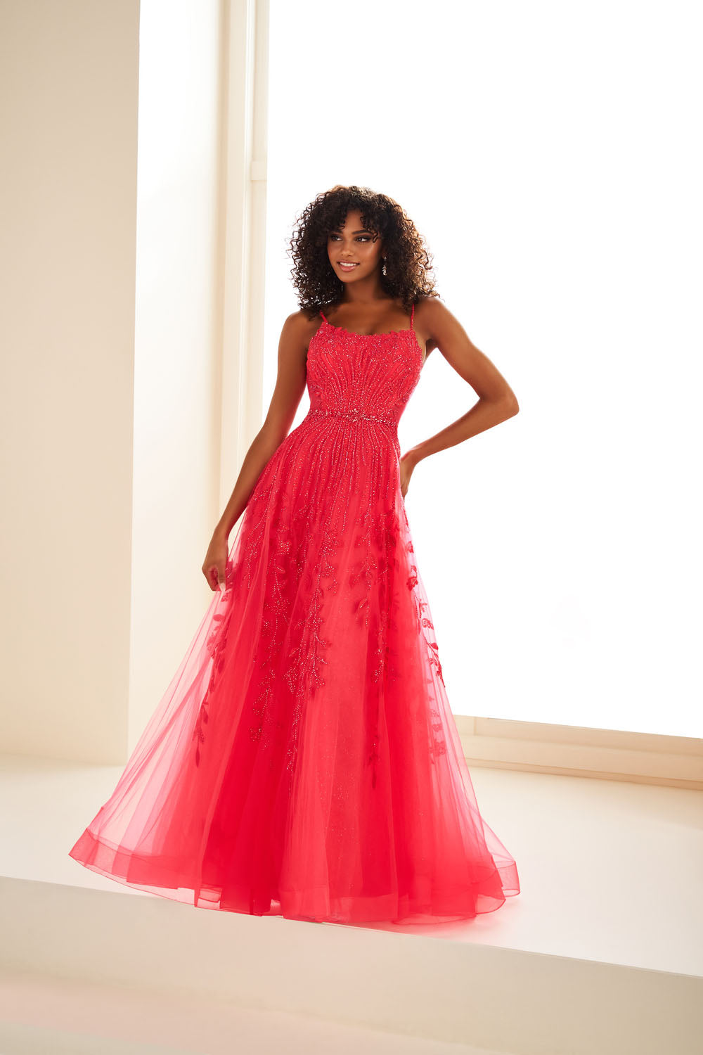 Ellie Wilde EW36068 a-line prom dress images. Ellie Wilde EW36068 is available in these colors: Emerald, Strawberry, Silver Nude, Lilac, Fuschia.