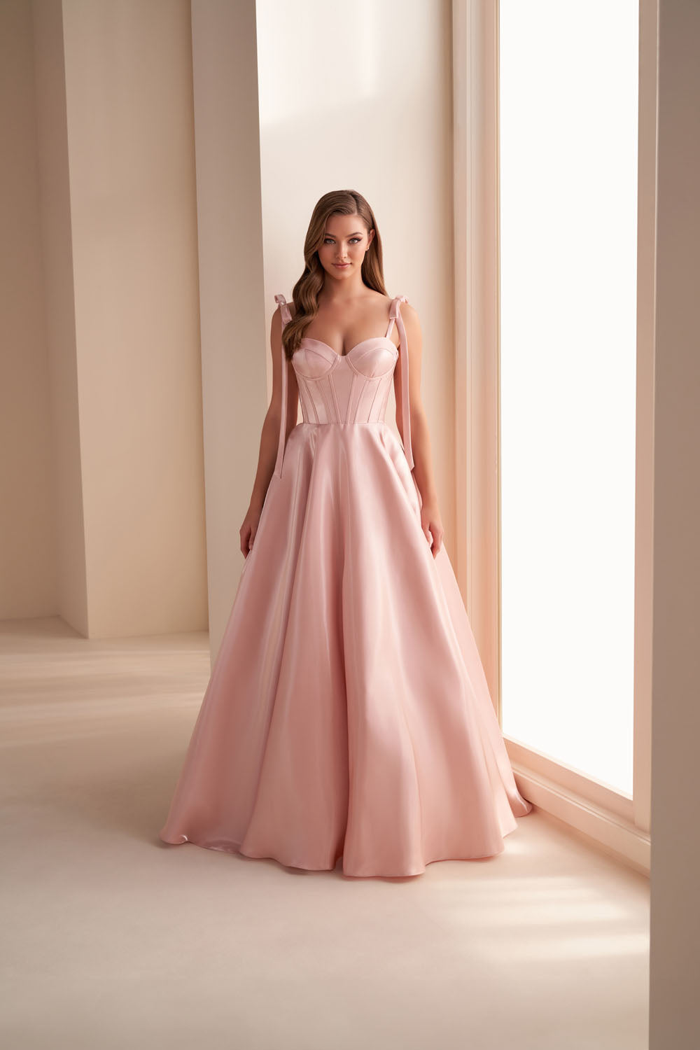 Ellie Wilde EW36210 ball gown prom dress images.  Ellie Wilde EW36210 is available in these colors: Red, Light Rose, Navy Blue, Diamond White.