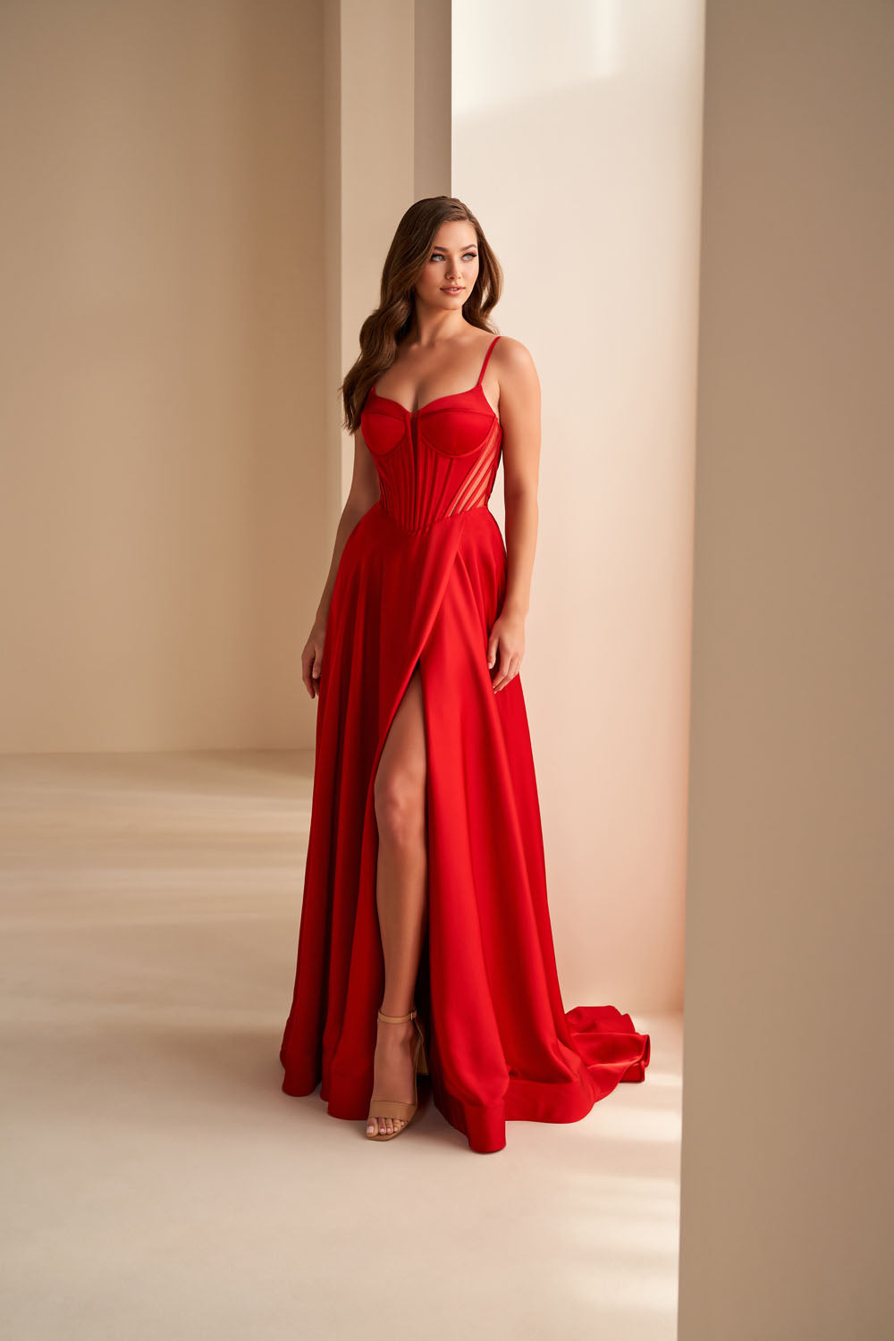 Ellie Wilde EW36227 a-line prom dress images. Ellie Wilde EW36227 is available in these colors: Light Periwinkle, Black, Spruce, Royal Blue, Ruby.