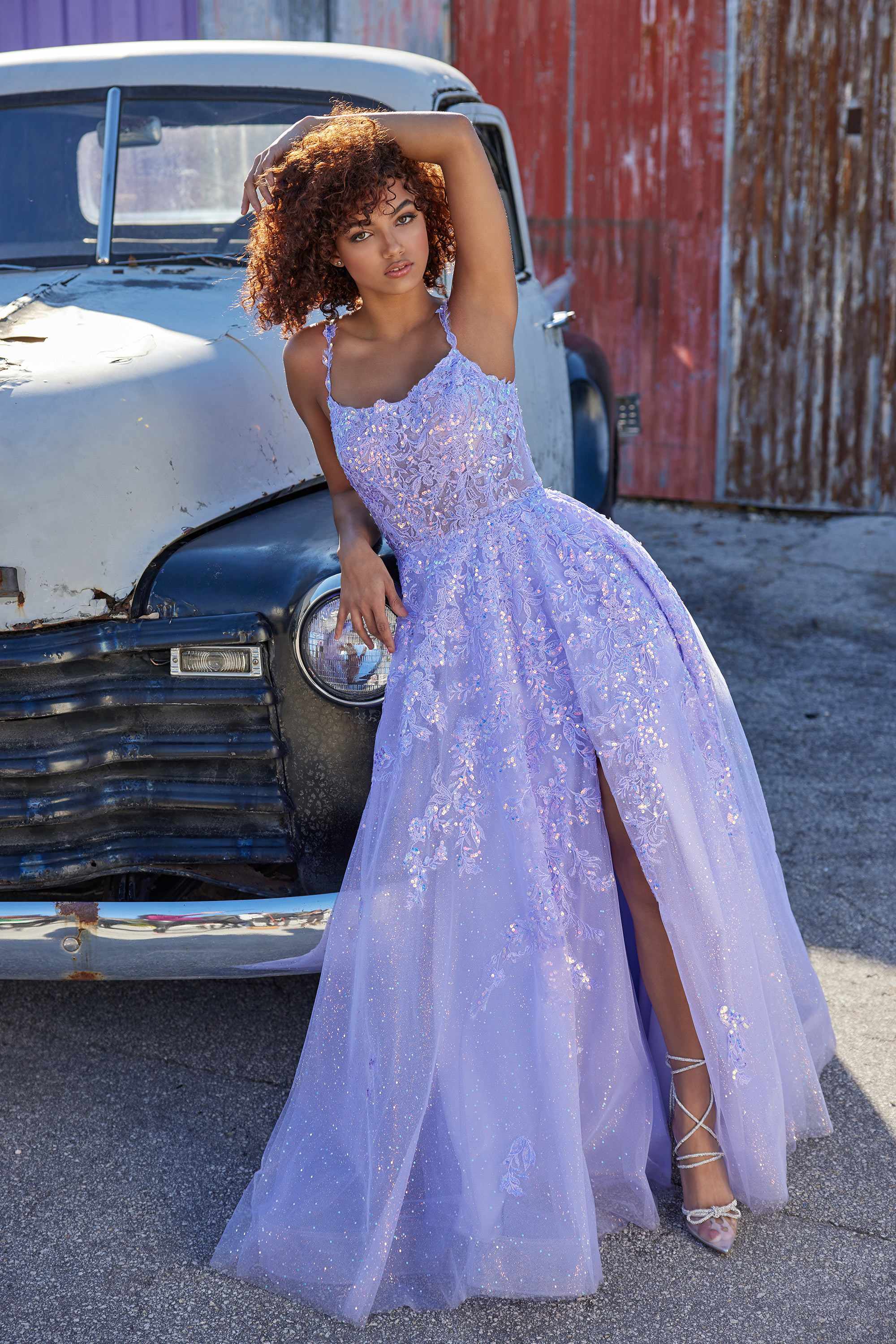 fitted lace wedding dress Plus Size Draped Mesh Dress in Blush and Purple – Off-Shoulder Romantic Dress Purple / 3XL