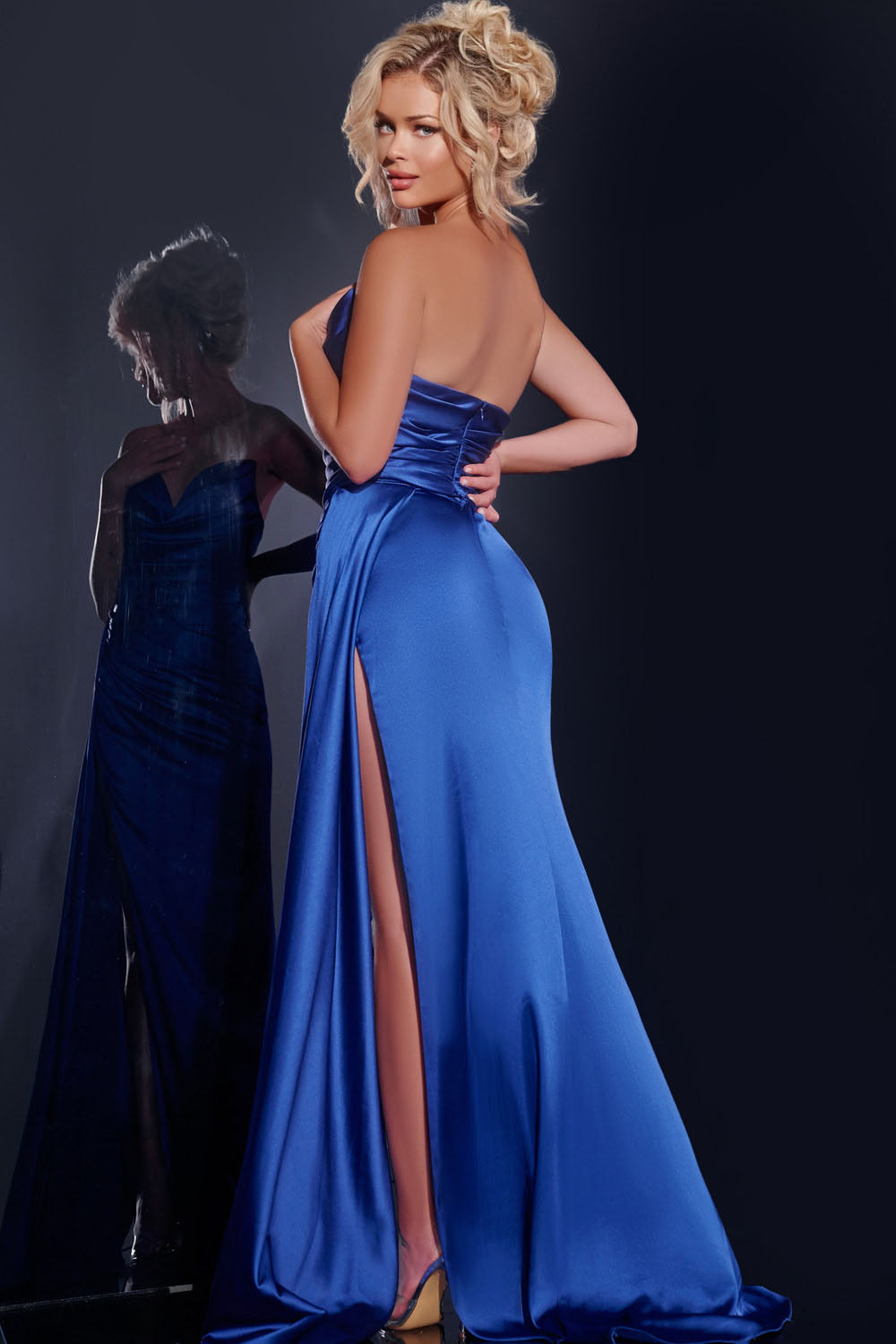 Jovani 37150 prom dress images.  Jovani 37150 is available in these colors: Royal, Black, Fuchsia, Mint.