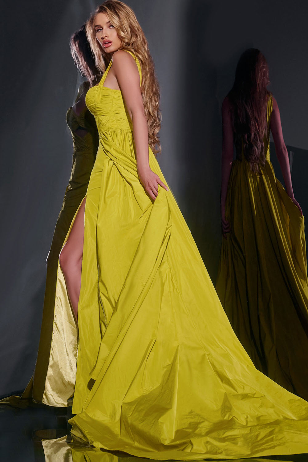 Jovani 38957 prom dress images.  Jovani 38957 is available in these colors: Lime, Royal, Black.