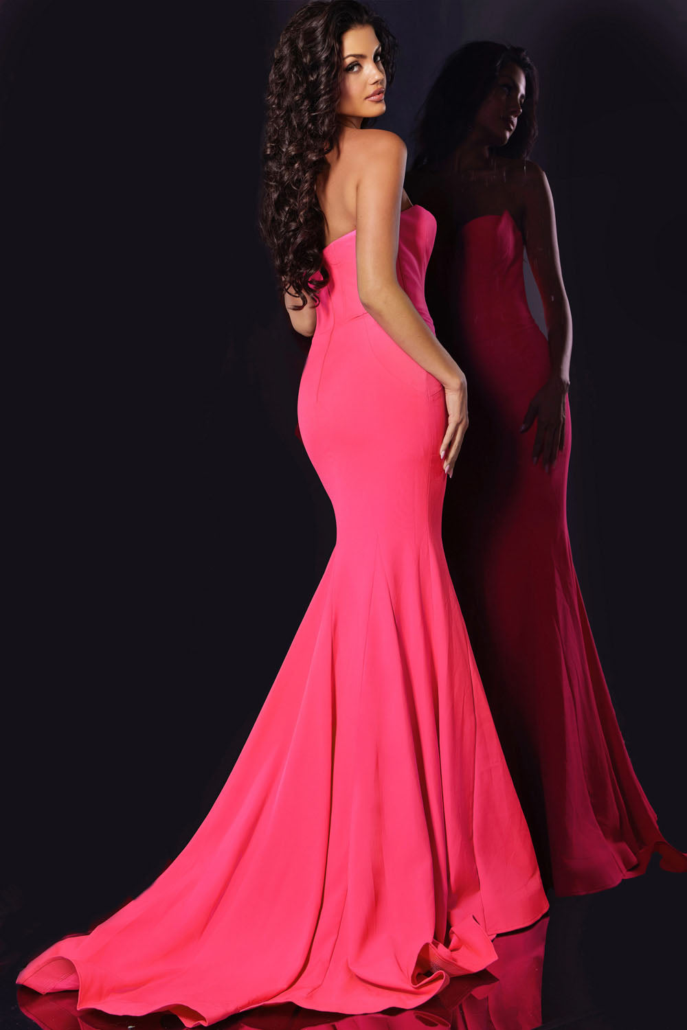 Jovani 38974 prom dress images.  Jovani 38974 is available in these colors: Hot Pink, Black.