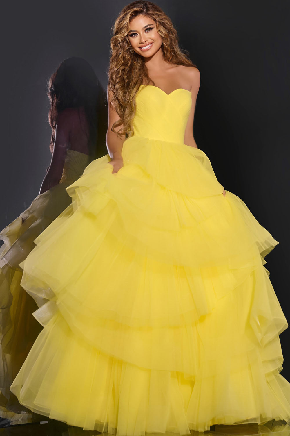 Jovani 40394 prom dress images. Jovani 40394 is available in these colors: Yellow, Red, Light Blue.