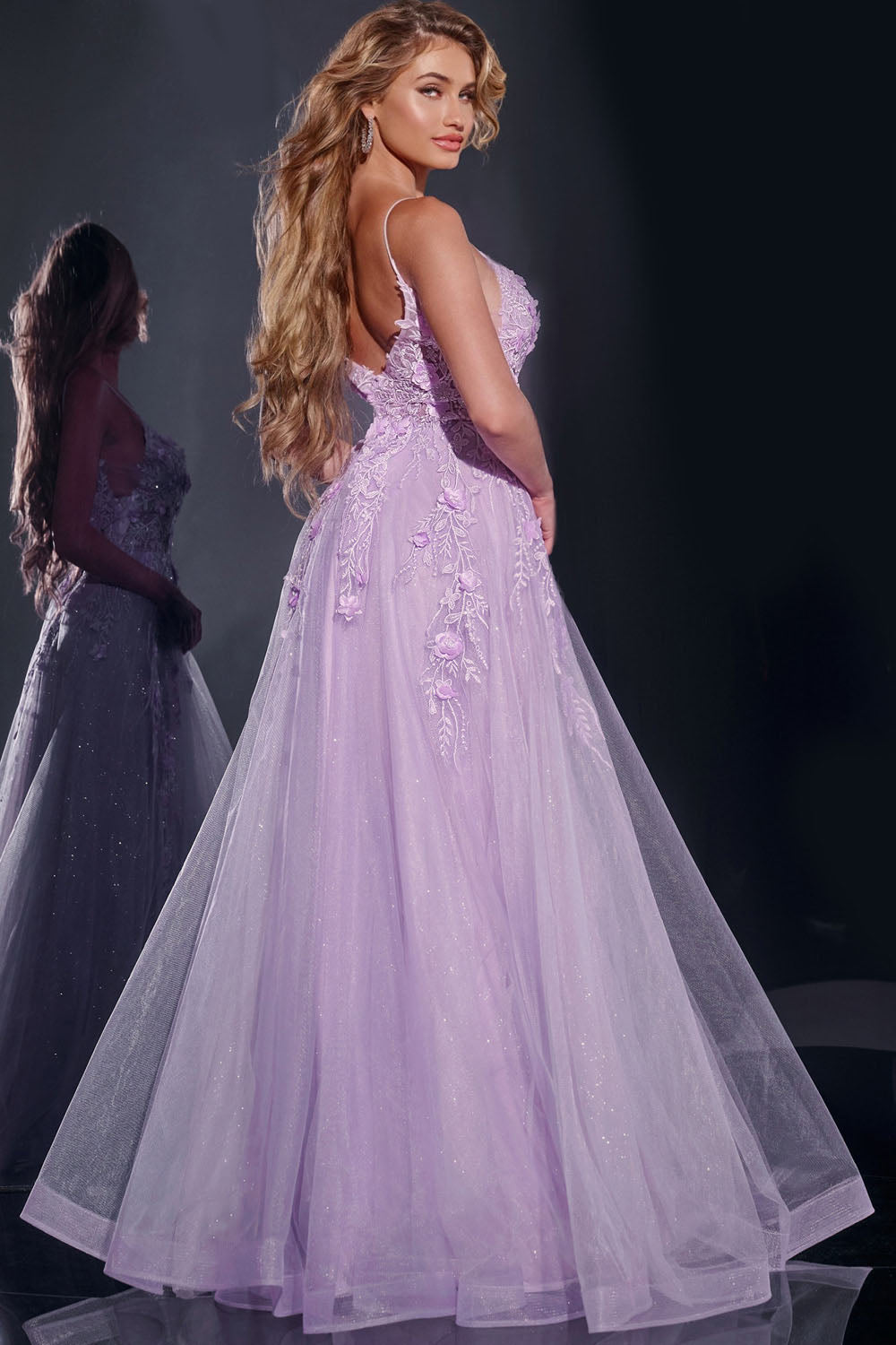 Jovani 40472 prom dress images. Jovani 40472 is available in these colors: Lilac, Black, Red.