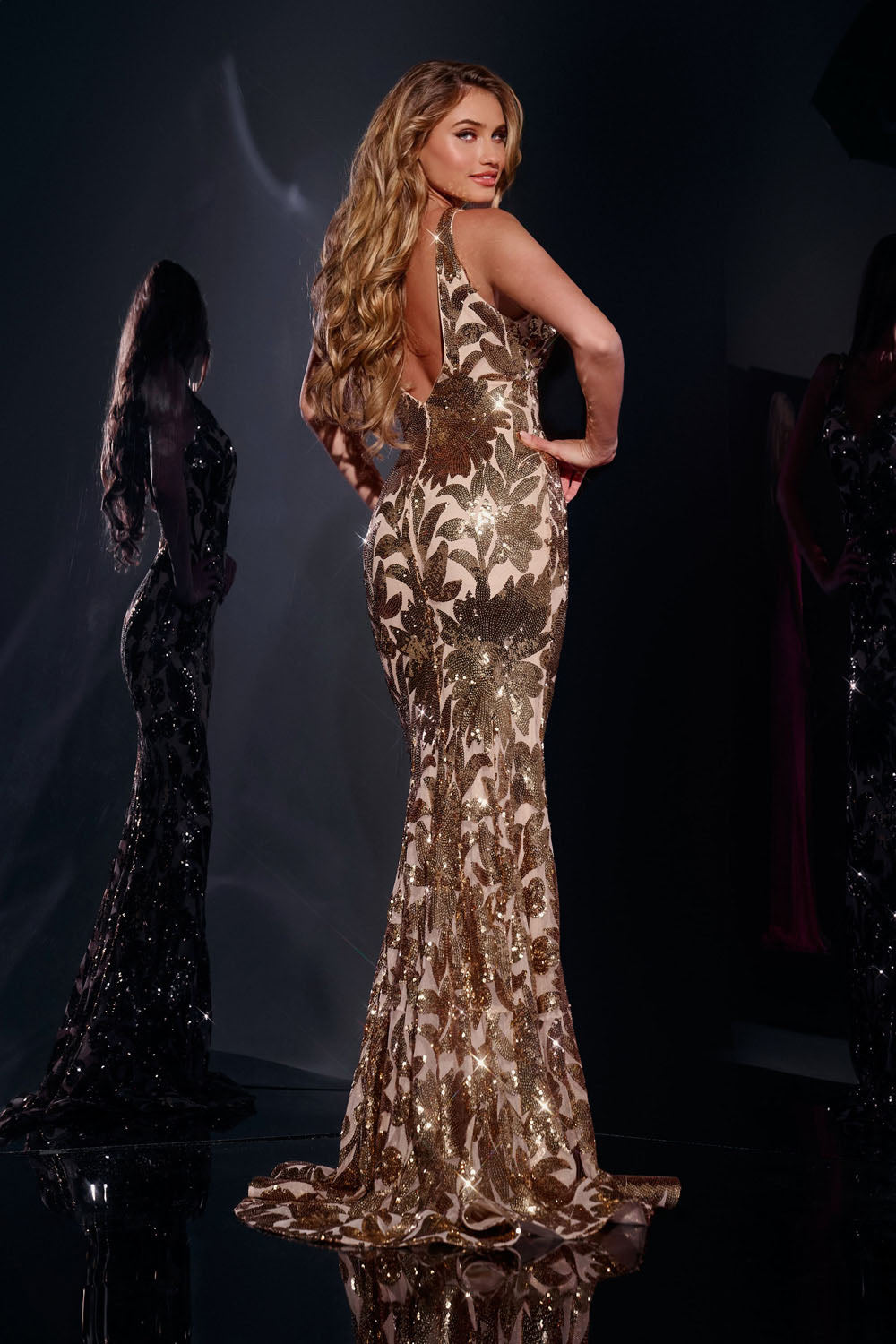 Jovani 40675 prom dress images. Jovani 40675 is available in these colors: Gold.