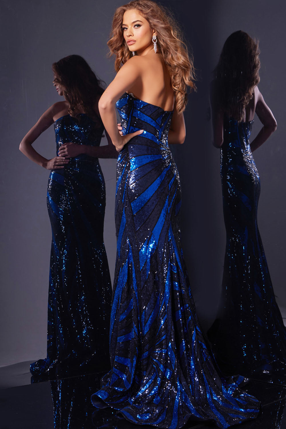Jovani 40765 prom dress images.  Jovani 40765 is available in these colors: Black Gold, Navy Royal, Green, Red.
