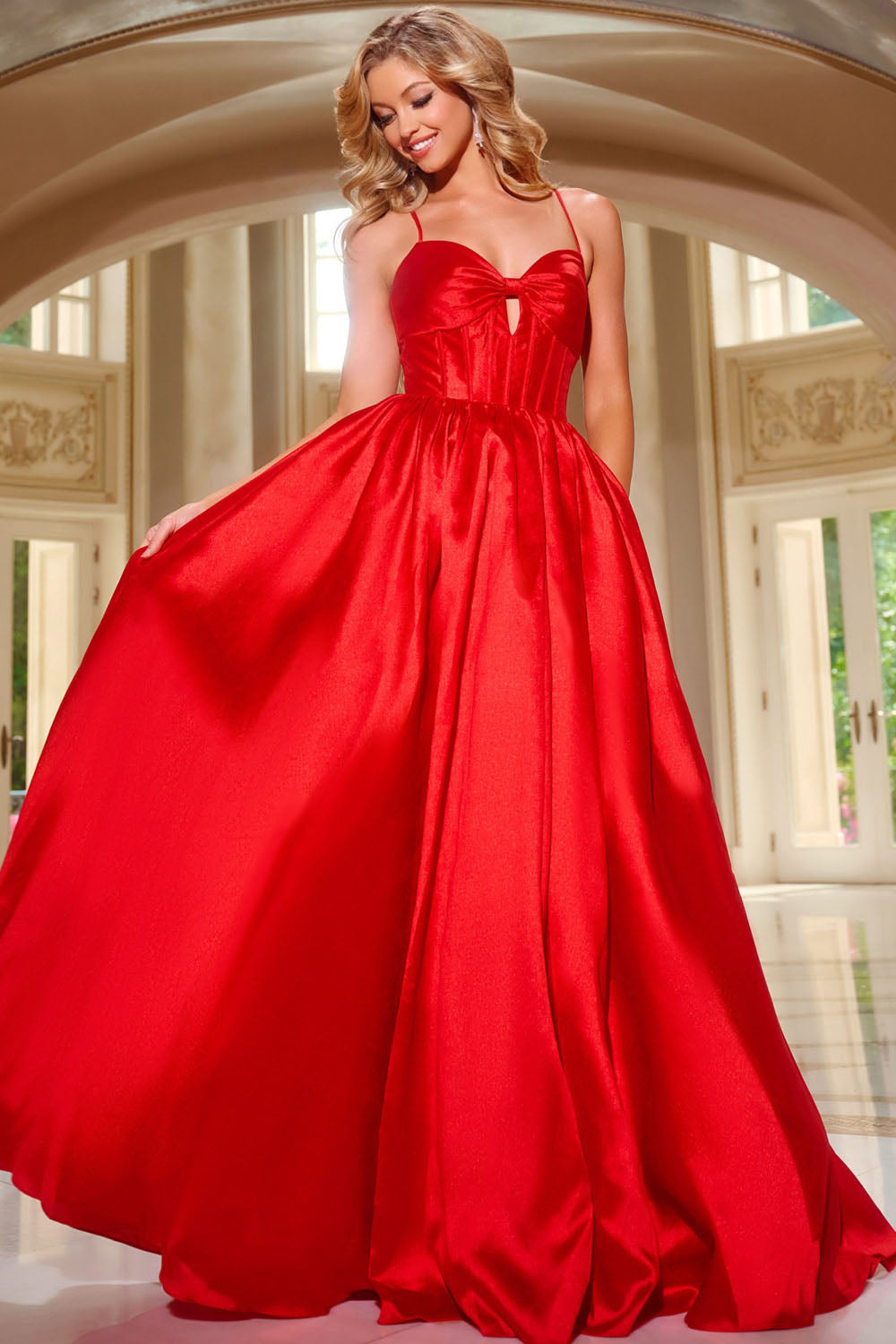 Jovani 43199 prom dress images.  Jovani 43199 is available in these colors: Red, Black, Royal.