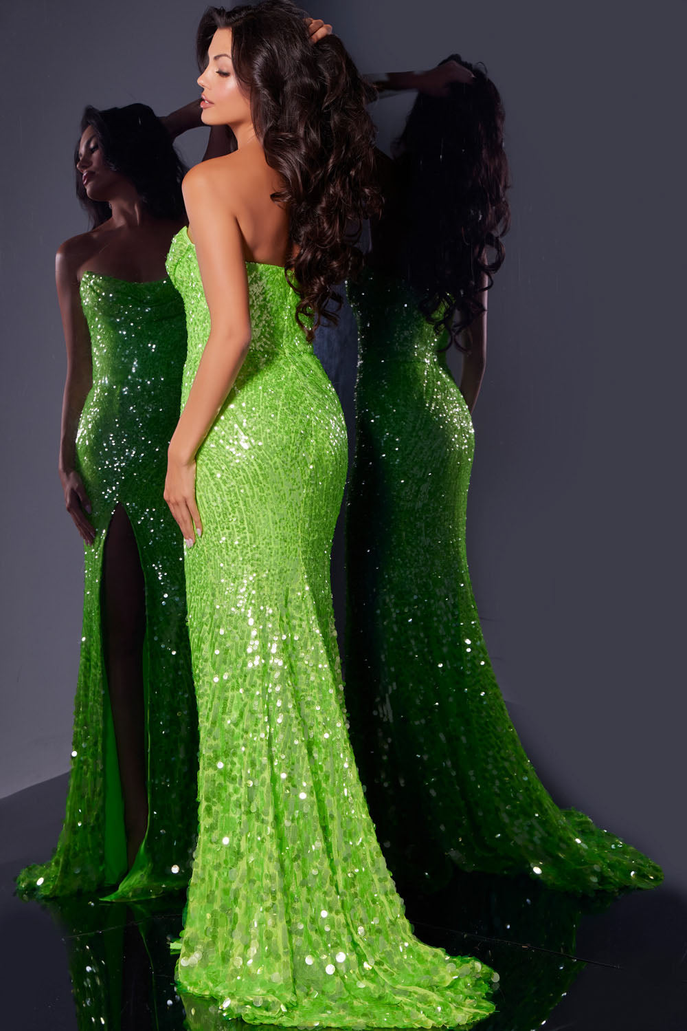 Jovani 43338 prom dress images. Jovani 43338 is available in these colors: Berry, Black, Pink, Neon Green.