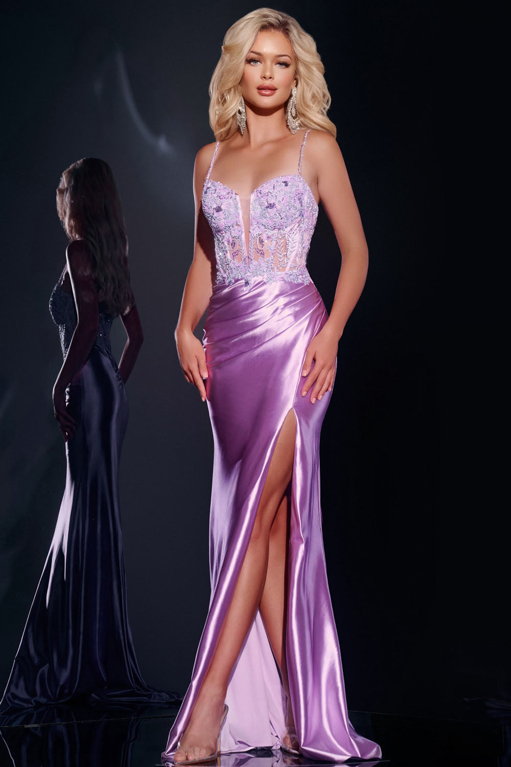 Jovani 43569 prom dress images.  Jovani 43569 is available in these colors: Lilac, Pink.