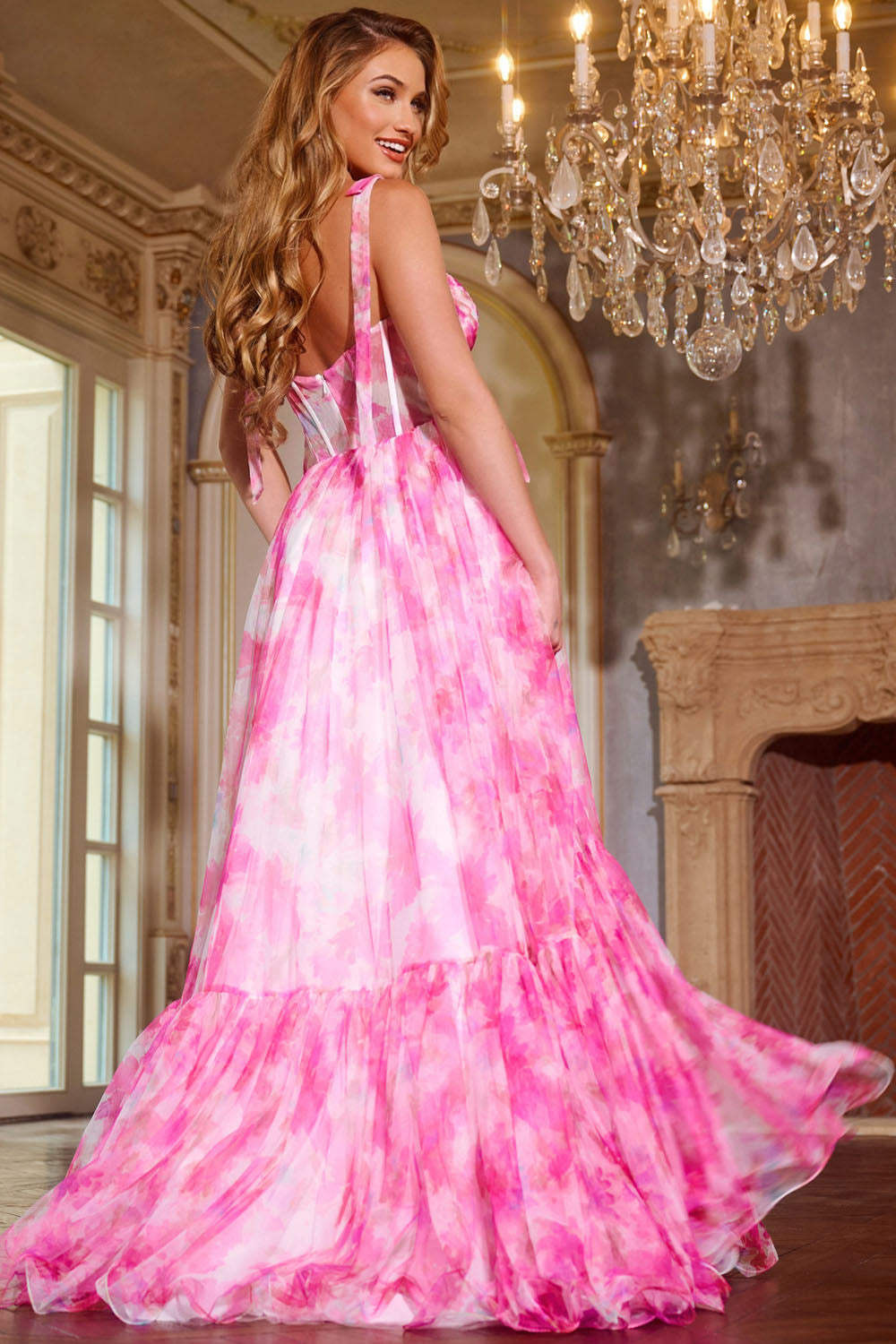 Jovani 44181 prom dress images. Jovani 44181 is available in these colors: Pink Multi.