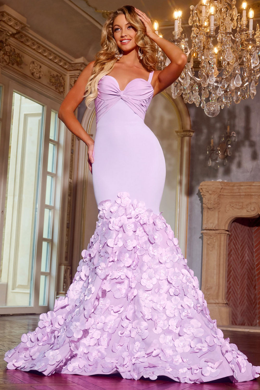 Jovani D5309 prom dress images. Jovani D5309 is available in these colors: Lilac, Ice.