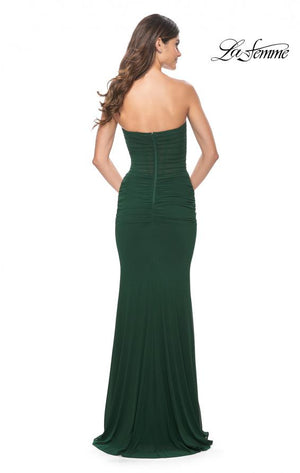 La Femme 31899 prom dress images.  La Femme 31899 is available in these colors: Black, Dark Berry, Emerald.
