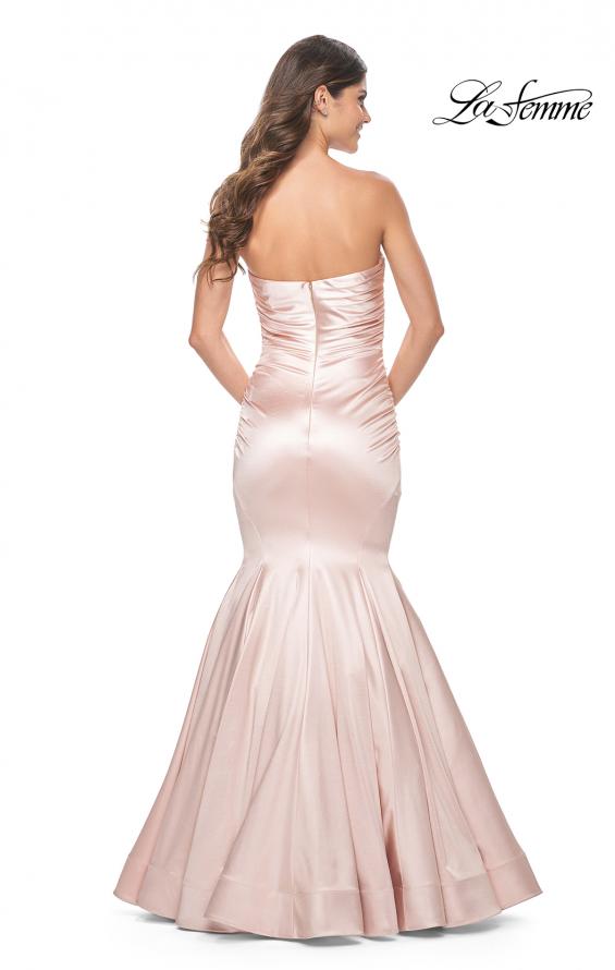 La Femme 31980 prom dress images. La Femme 31980 is available in these colors: Champagne, Hot Pink, Navy.