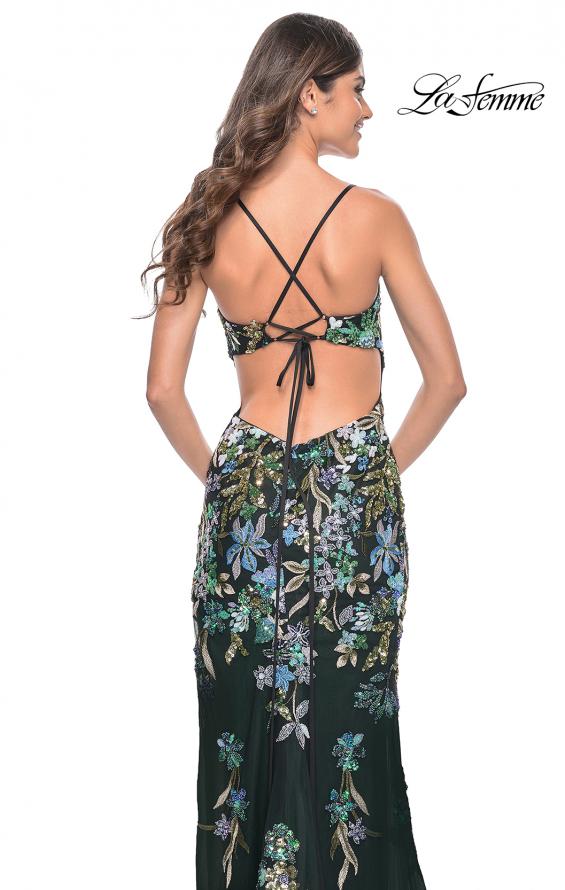 La Femme 31992 prom dress images. La Femme 31992 is available in these colors: Black, Navy.