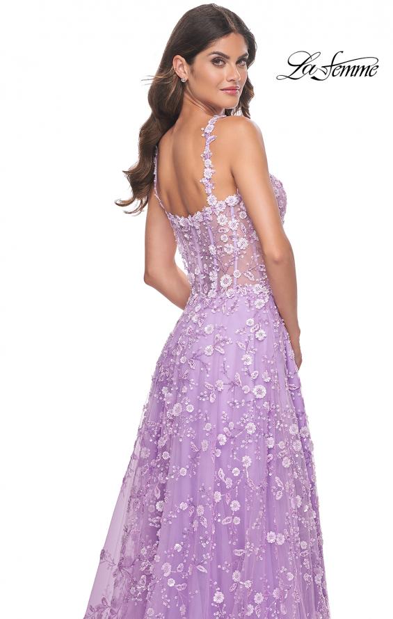 La Femme 31996 prom dress images. La Femme 31996 is available in these colors: Lavender, Light Blue, Pink.