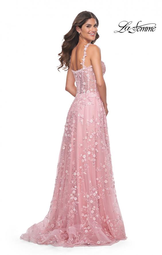 La Femme 31996 prom dress images. La Femme 31996 is available in these colors: Lavender, Light Blue, Pink.