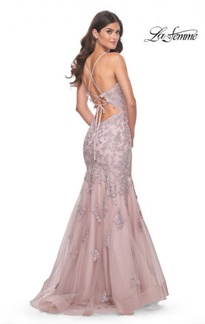 La Femme 32004 prom dress images.  La Femme 32004 is available in these colors: Lilac Mist, Mauve.