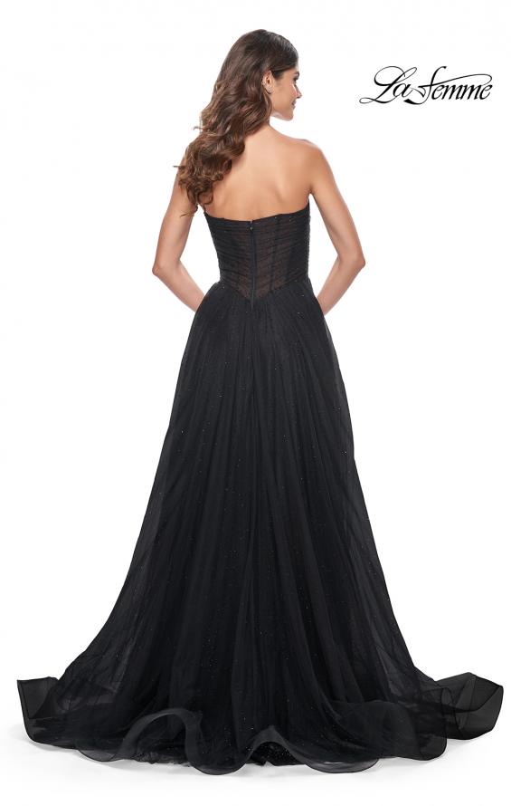 La Femme 32029 prom dress images. La Femme 32029 is available in these colors: Black.