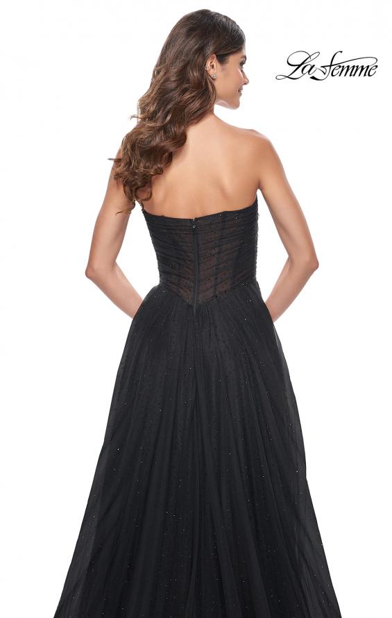La Femme 32029 prom dress images. La Femme 32029 is available in these colors: Black.