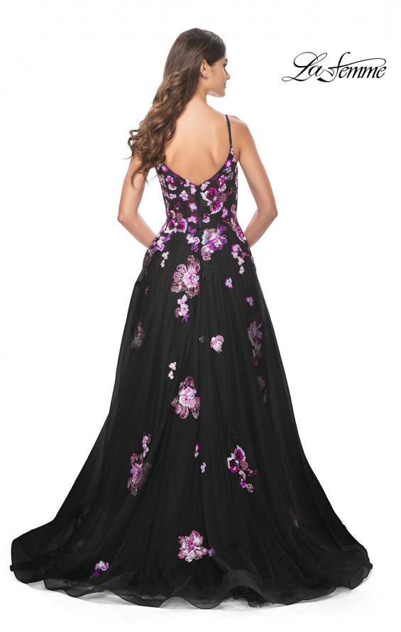 La Femme 32030 prom dress images. La Femme 32030 is available in these colors: Black.