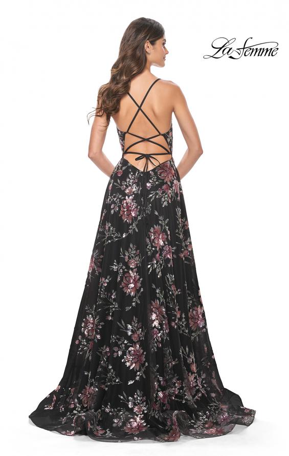 La Femme 32031 prom dress images. La Femme 32031 is available in these colors: Black, Light Pink.