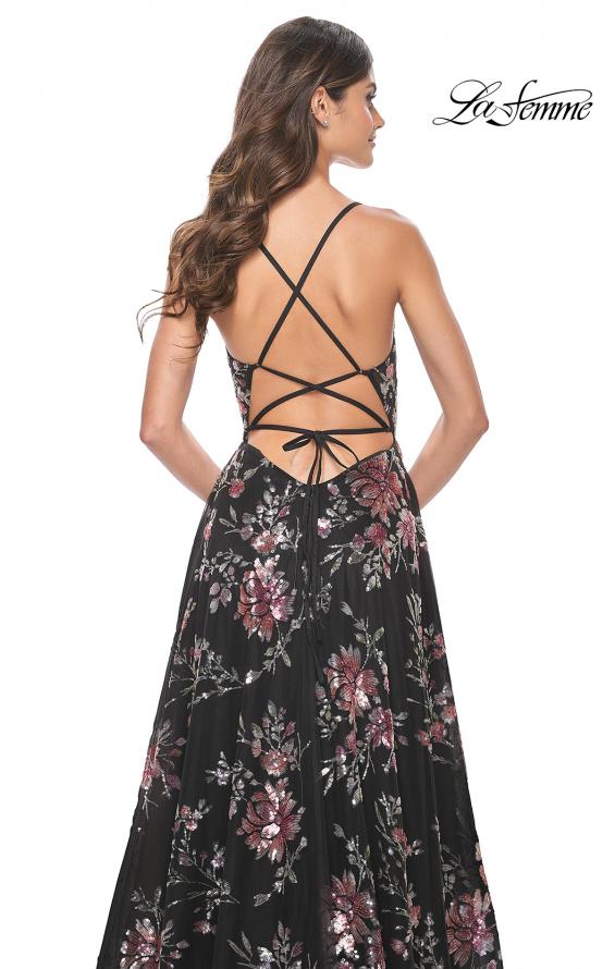 La Femme 32031 prom dress images. La Femme 32031 is available in these colors: Black, Light Pink.