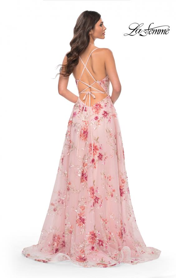 La Femme 32031 prom dress images. La Femme 32031 is available in these colors: Black, Light Pink.