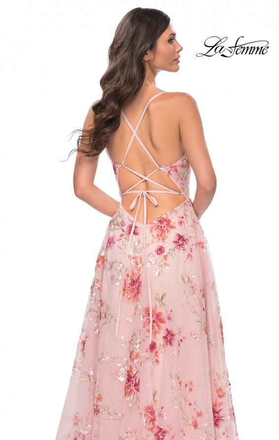 La Femme 32031 prom dress images. La Femme 32031 is available in these colors: Black, Light Pink.