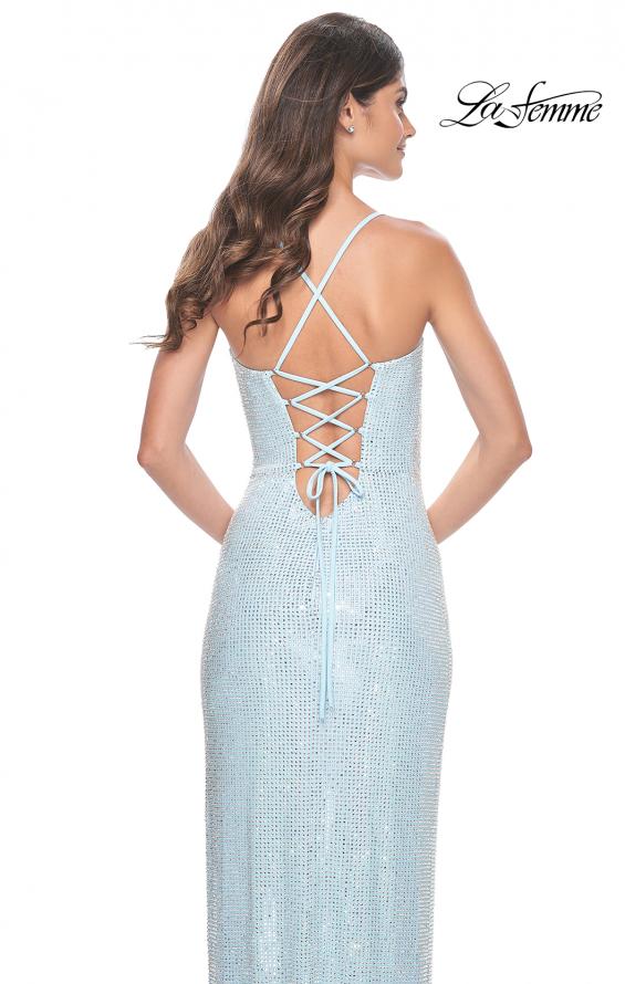 La Femme 32039 prom dress images. La Femme 32039 is available in these colors: Cloud Blue.