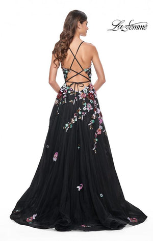 La Femme 32051 prom dress images.  La Femme 32051 is available in these colors: Black.