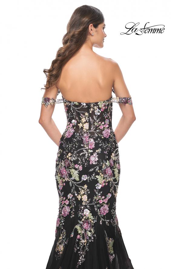 La Femme 32087 prom dress images. La Femme 32087 is available in these colors: Black.